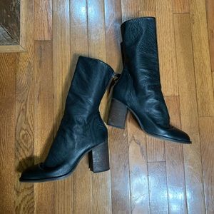 Free People Elle Block Heel Boots sz40 black